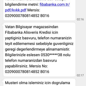 Fibabanka KBB Numara Güncel Değil