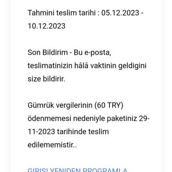 PTT Kargo PTT Gümrük Vergisi