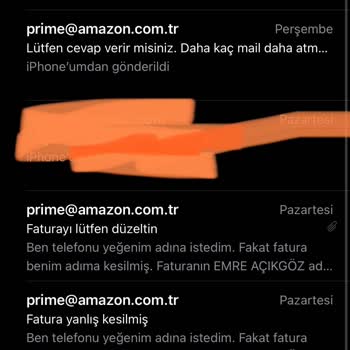 Amazon Fatura Bilgileri Yanlış