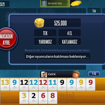 101 Okey Plus Oyun Oynarken Ekranımda Gitmeye Tablo Geldi