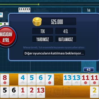 101 Okey Plus Oyun Oynarken Ekranımda Gitmeye Tablo Geldi