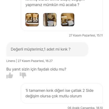 Linens Kırık Ürün Geldi Arkasında Durmuyor