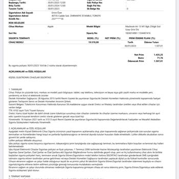 Axa Sigorta Macbook Kasko Değişim Sorunu