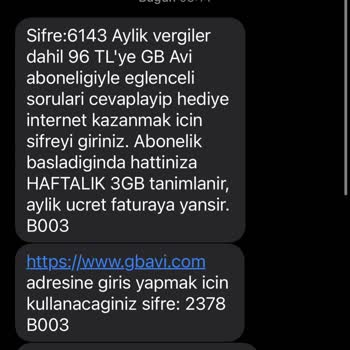 Vodafone 3GB Anında Hediye