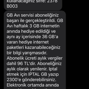 Vodafone 3GB Anında Hediye