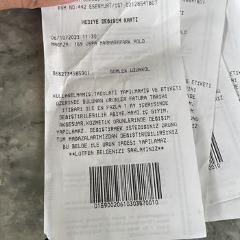 U.S. Polo Assn. Değişim Veya Hediye Çeki Verilmemesi