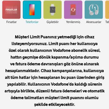 Vodafone Limit Puan Silinmesi
