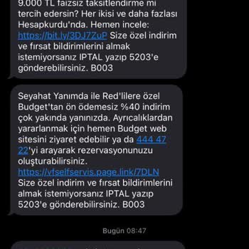 Vodafone Kapanan Hatta Fatura Kesiyor