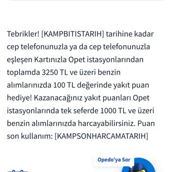 Opet Puan Tarihi Belirtmeden Puan Silmiş