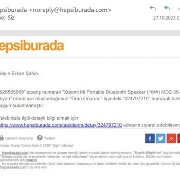 Hepsiburada Satış Sonrası Destek Yerine Köstek!