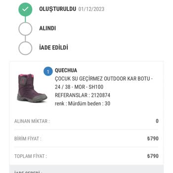Decathlon Ürünü Göndermeme Rağmen İadem Gerçekleşmedi!