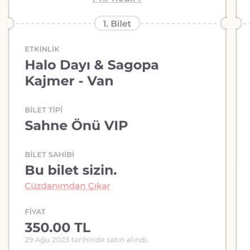 Milyon Bilet Konser Bilet İptali