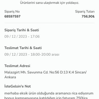 İstegelsin'den Sipariş Mi Asla👎