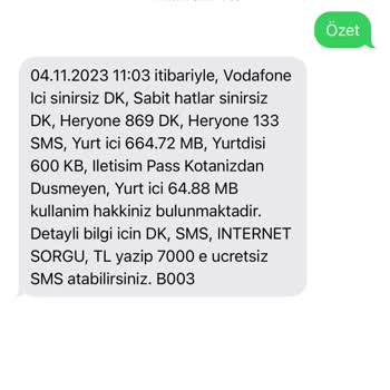Vodafone Fatura Aşmamama Rağmen Aşım Yapılmış