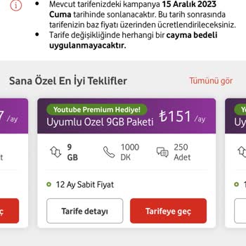Vodafone Youtube.com Premium Hediyesi Aktif Edilmiyor.