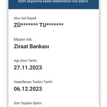 AGT Kurye Kartımı Teslim Etmiyor