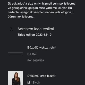 Stradivarius Kargoya Verdiği Ürünlerimi Göndermedi
