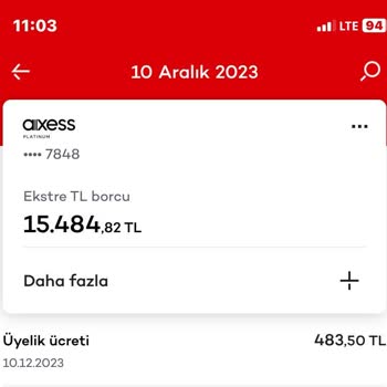Akbank Axcess Kredi Kartı Üyelik Ücreti Adı Altında Kesinti