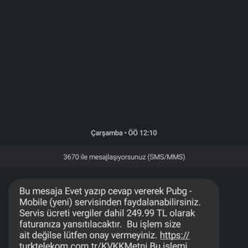 Türk Telekom PUBG Mobile Haksız Ücret Çekimi