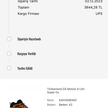 Sneaks Up Siparişimin 10 Gündür Kargoya Verilmemesi