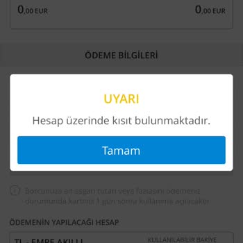 Denizbank Hesap Üzerinde Kısıt