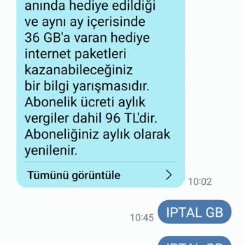 Vodafone Özel Abonelik İptali