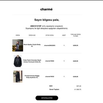 Charmé Butik 1000 TL'lik Sipariş Bekleyişi!