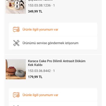 Karaca Züccaciye Eksik Olan Ürün