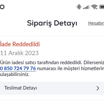 Pazarama İptal İşlemi Satıcı Tarafından Reddedildi