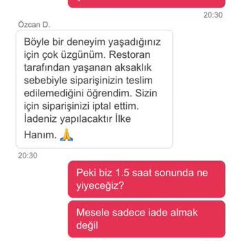 İşlevsiz Yemeksepeti Gecikmede Sorumluluk Almıyor, İade Yapmıyor