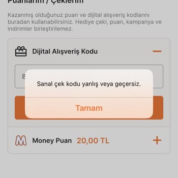 Migros Sanal Market- Dijital Kod Sorunu