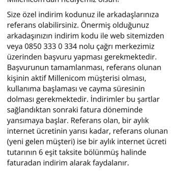 Millenicom İnternet Faturasının Yanlış Olarak Düzenlenmesi