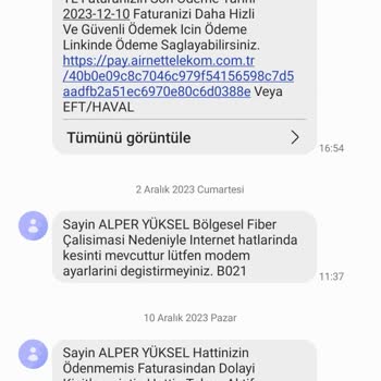 Airnet Fatura Ödemesi İnternet Kesintisi