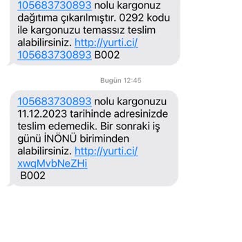 Yurtiçi Kargo Teslimat Yapmadı. Dönüş Sağlamadı.