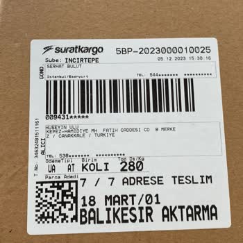 Sürat Kargo Kargo 10 Gündür Elime Ulaşmadı