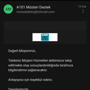 A101 Para İade Etmiyor
