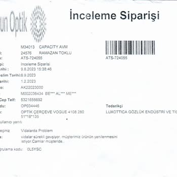 Atasun Optik Kronik Problemli Çerçevenin Değiştirilmesi Talebi Reddediliyor