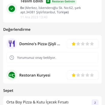 Domino's Pizza İlk Dakika Aranıp İptal Edilmemesi