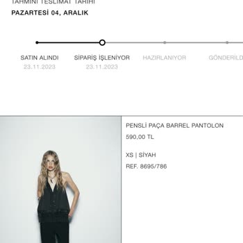 Zara'dan Sipariş Verdiğim Ürünü Stokta Olmasına Rağmen İptal Edilmesi