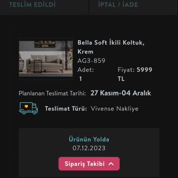 Vivense Siparişin Elime Ulaşmaması