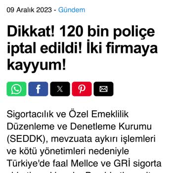Gri Sigorta Devlet El Koymuş Poliçemiz İptal Edildi Paramızın İadesini