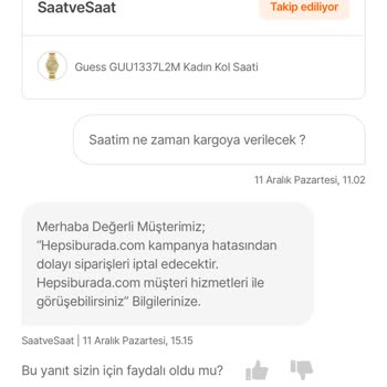 Hepsiburada Ürünleri İptal Ediyor