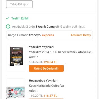 Trendyol Eksik Ürün Gönderildi