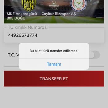 Passolig Bu Bilet Türü Transfer Edilemez