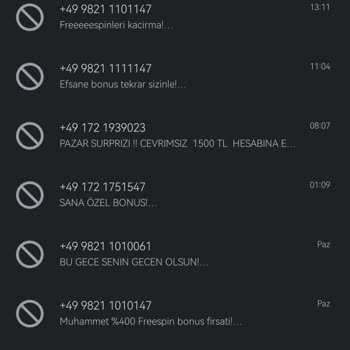 Vodafone +44 Ve +49 Dan Gelen Bahis SMS Engelleme