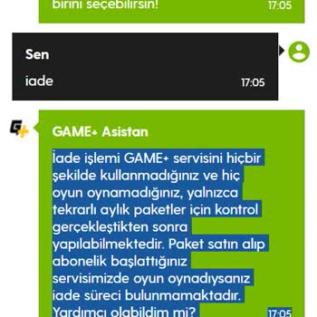 GeForce NOW powered by GAME+ Para İadesi Talebi