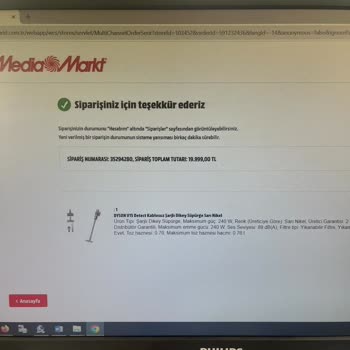 Media Markt'tan Sipariş Verilen Ürünün Gönderilmemesi