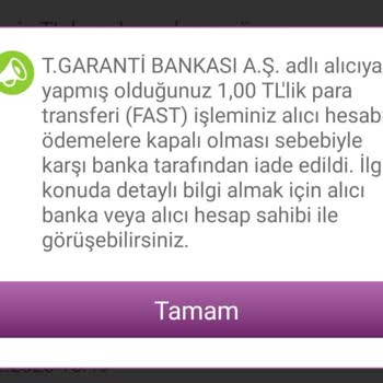 Garanti BBVA Hesap Açılış Sürecinde 1TL Gönderim Sorunu