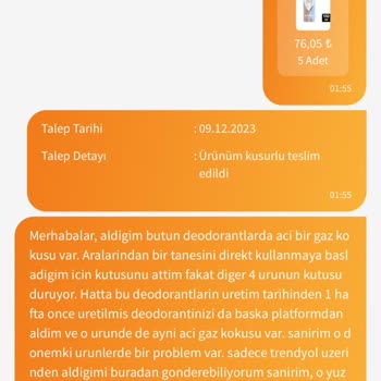 Rexona Unilever Ayıplı Ürünün İncelemesini Ve Değişimini Yapmıyor