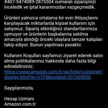 Amazon Haksız Suçlama Sipariş İptali